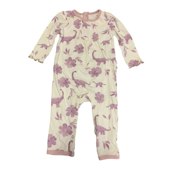 Burts Bees Baby 12M Organic Cotton Dinosaur & Flower Bodysuit Onesie - Picture 1 of 5